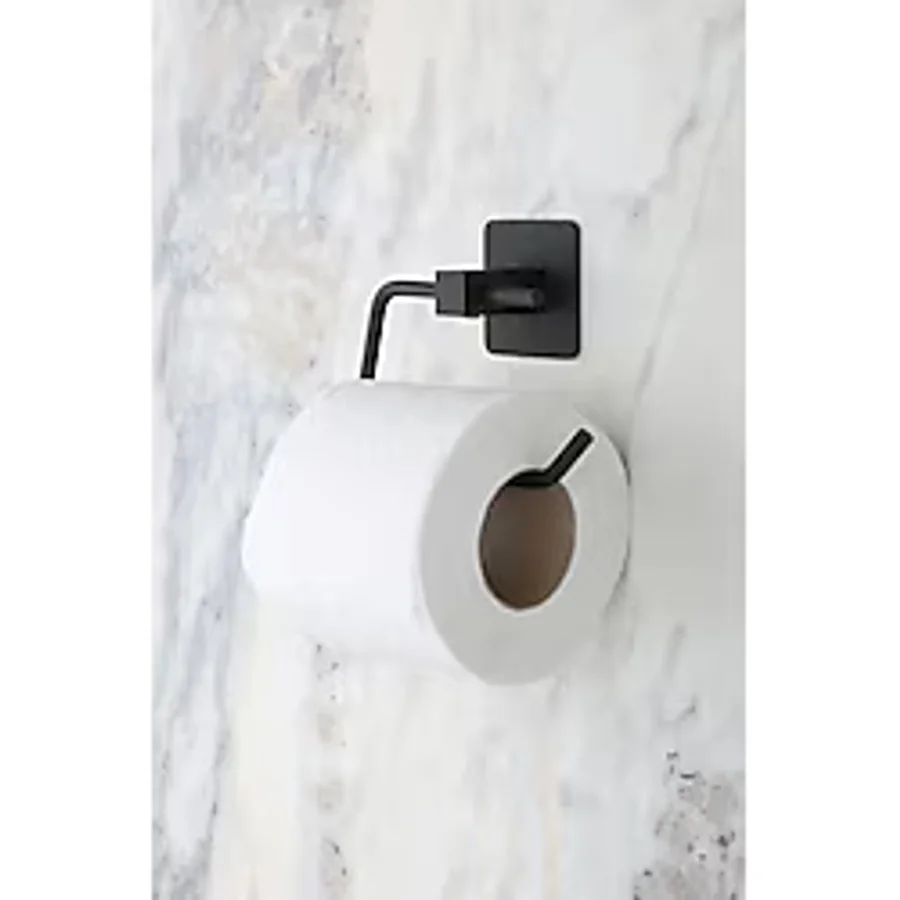 evina Kare Yapışkanlı Siyah Açık Tuvalet Kağıtlığı Wc Kağıtlık Tutucu
