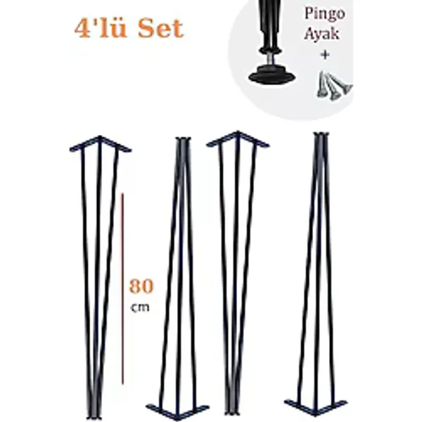 Evnalia 80 cm Petek Üstü Raf & Dresuar Ayağı Metal Profil Boru Firkete Ayak Yüksek Bar Masası - Pingolu - Siyah