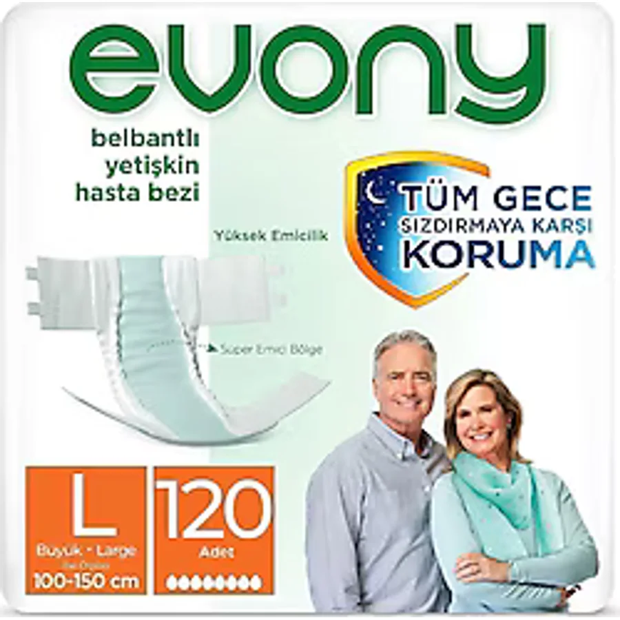 Evony Belbantlı Büyük Boy L 30'lu 4 Adet Hasta Bezi