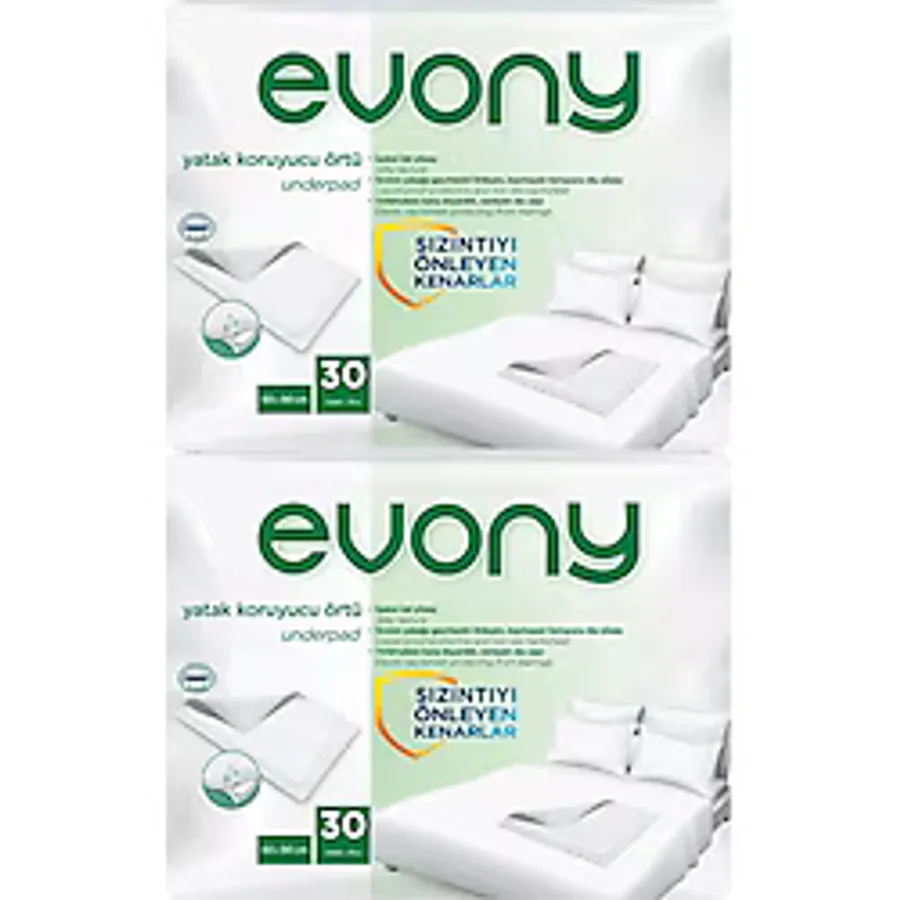 Evony Yatak Koruyucu Örtü 60x90 cm 30'lu 2 Paket