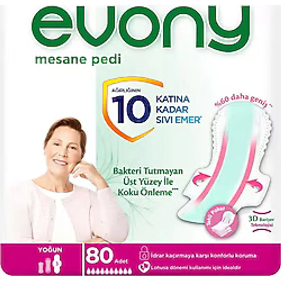 Evony Yoğun 10'lu 8 Adet Günlük Mesane Pedi