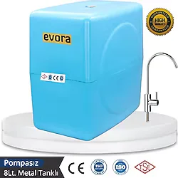 Evora 8 Lt. Metal Tanklı Çift Karbonlu Kapalı Kasa Pompasız Su Arıtma Cihazı