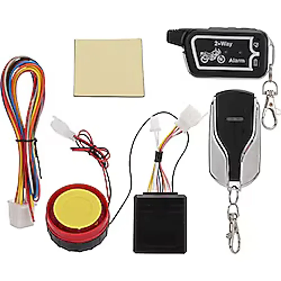 Evrensel Motosiklet 2 Yönlü Alarm Sistemi, Motosiklet İki Yönlü Alarm Sistemi Titreşimli Sesli Uyarı LCD Uzaktan Kumanda Hırsızlık Önleme Soygun Enerji Tasarrufu