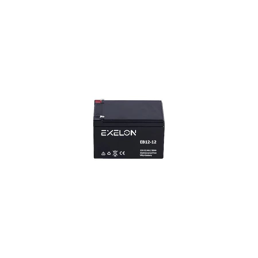 Exelon 12V 12AH Akü 12 Volt 12 Amper Kuru Akü 12V 12AH Akü Ups Aküsü Kesintisiz Güç Kaynağı Aküsü 12V 12AH 20HR 12 Amper 12 Volt Kuru Tip Bakımsız Akü Bakım Gererktirmeyen Akü 12 Volt 12 Amper Akü