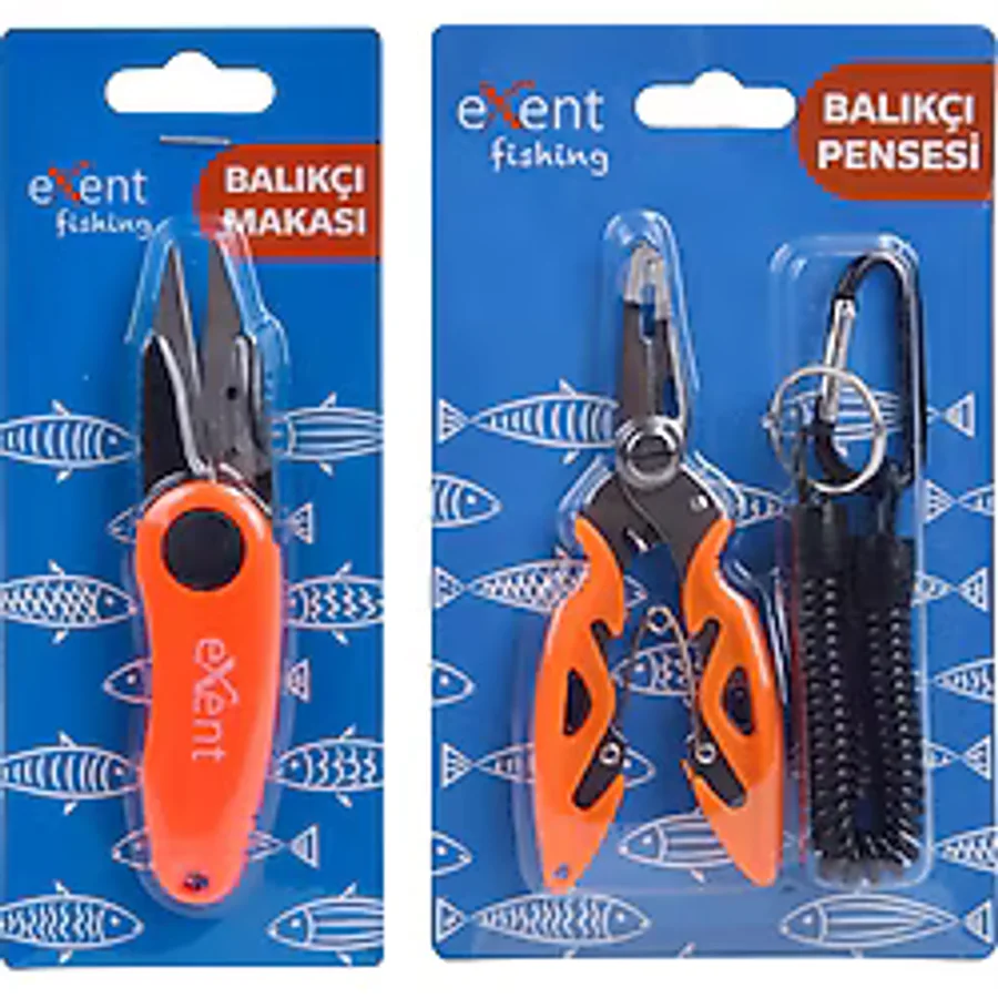 Exent Celik Uclu Balikci Makasi Ve Pensesi