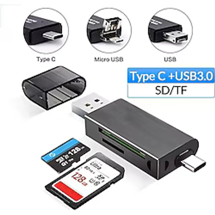 Exeo USB 3.0 Type-C Mikro USB Sd Tf Otg Hafıza Kart Okuyucu