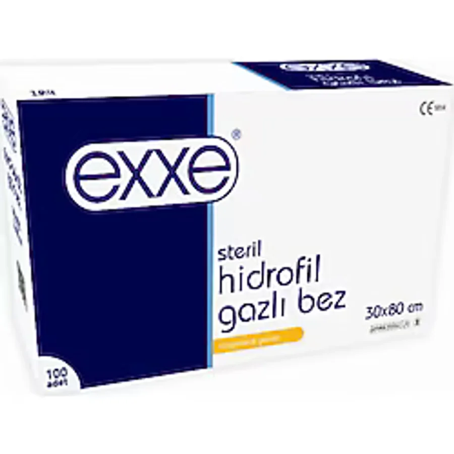 Exxe Steril Hidrofil Gazlı Bez 100'lü 30 x 80 CM 2 Parça
