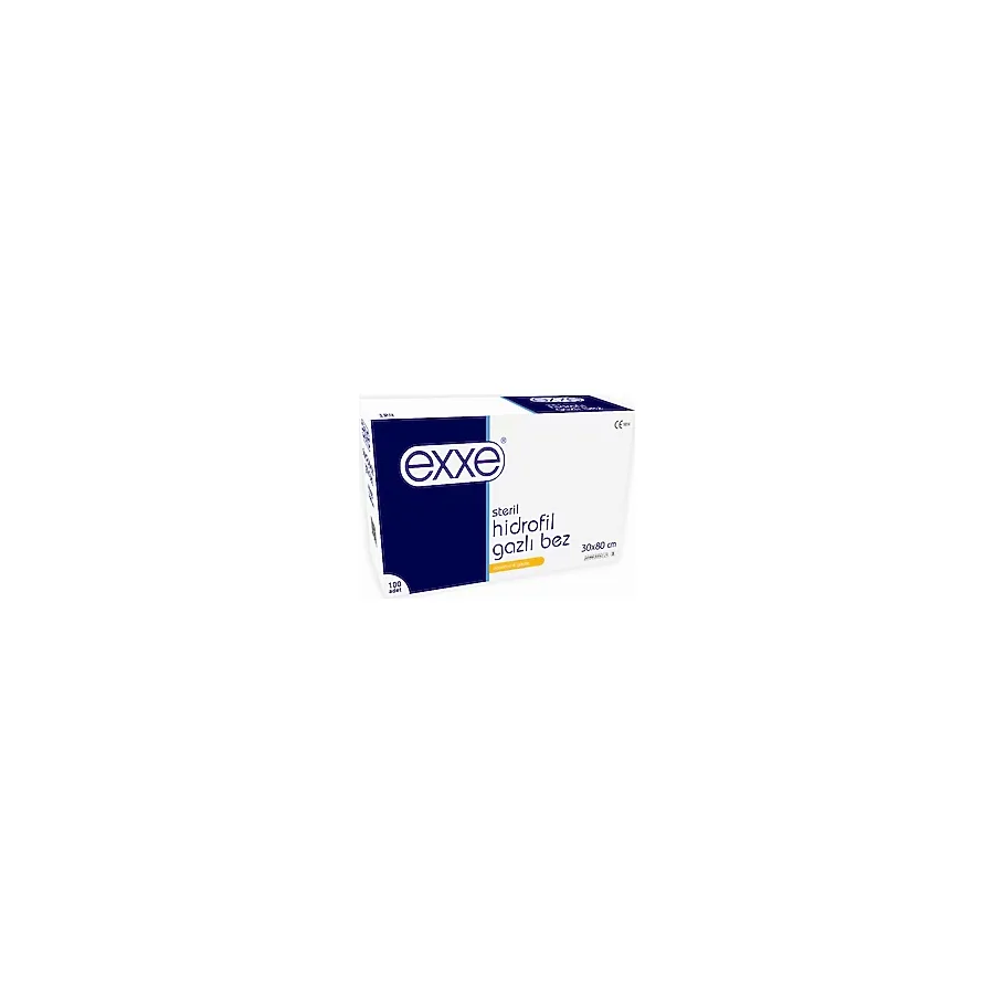 Exxe Steril Hidrofil Gazlı Bez 30x80cm 2 Parça 100'lü