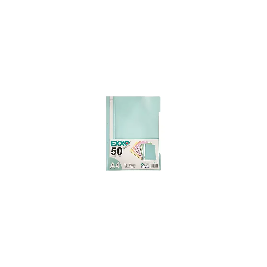 Exxo Tellı Dosya Turkuaz Pastel 50 Lı