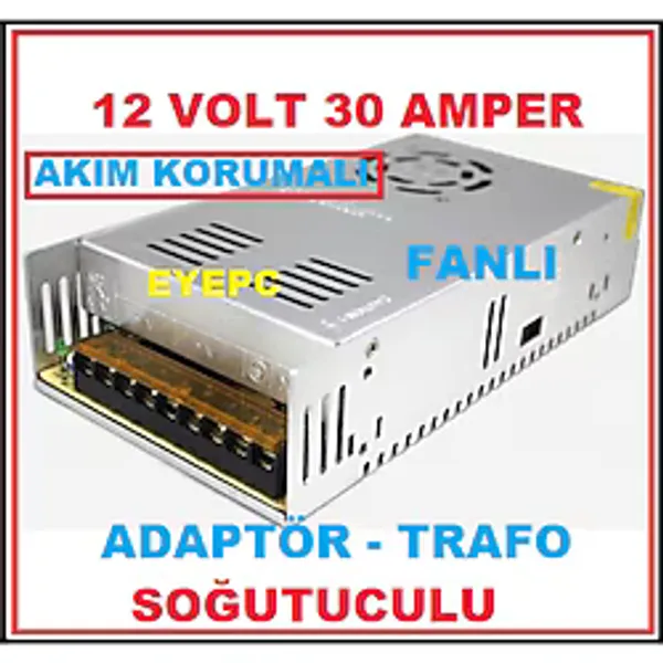 EYE PC 12 Volt 30 Amper Şerit Led Kamera Adaptörü Trafosu
