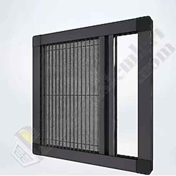 Eylül Cam Balkon Akordeon Pileli Pilise Pencere Sineklik, Antrasit, 75 Cm İle 140 Cm Arası, Istenilen Ölçüde
