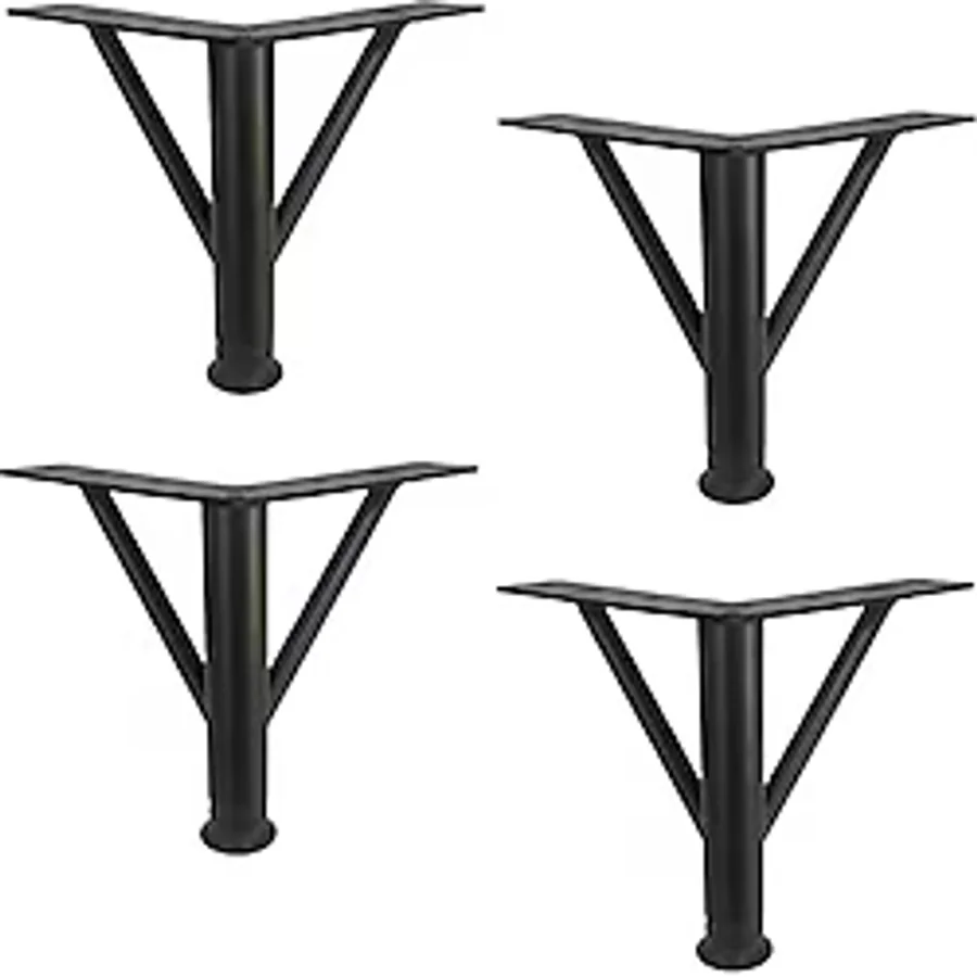 Eym 4 Adet Firkete Ayak Metal 12 cm Mat Siyah Mobilya Koltuk Ayağı