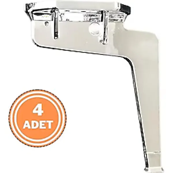 EYM 4 Adet Kaz Lüks Mobilya Koltuk Ayağı Metal Krom 17 Cm