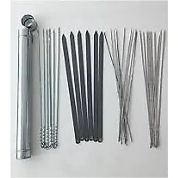 Eymhome Mangal Seti (50 Cm)- 6 Adana Kebap Şişi, ,6 Adet Ciğer,6 Adet Kuşbaşı, Şiş Kabı