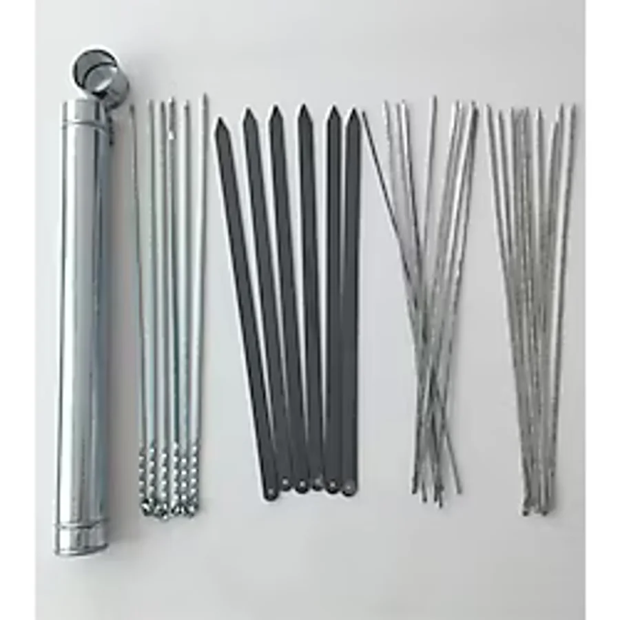 EYMHOME Mangal Seti (60 Cm)- 6 Adana Kebap Şişi, 6 Patlıcan Şiş,10 Ciğer,10 Adet Kuşbaşı, Şiş Kabı