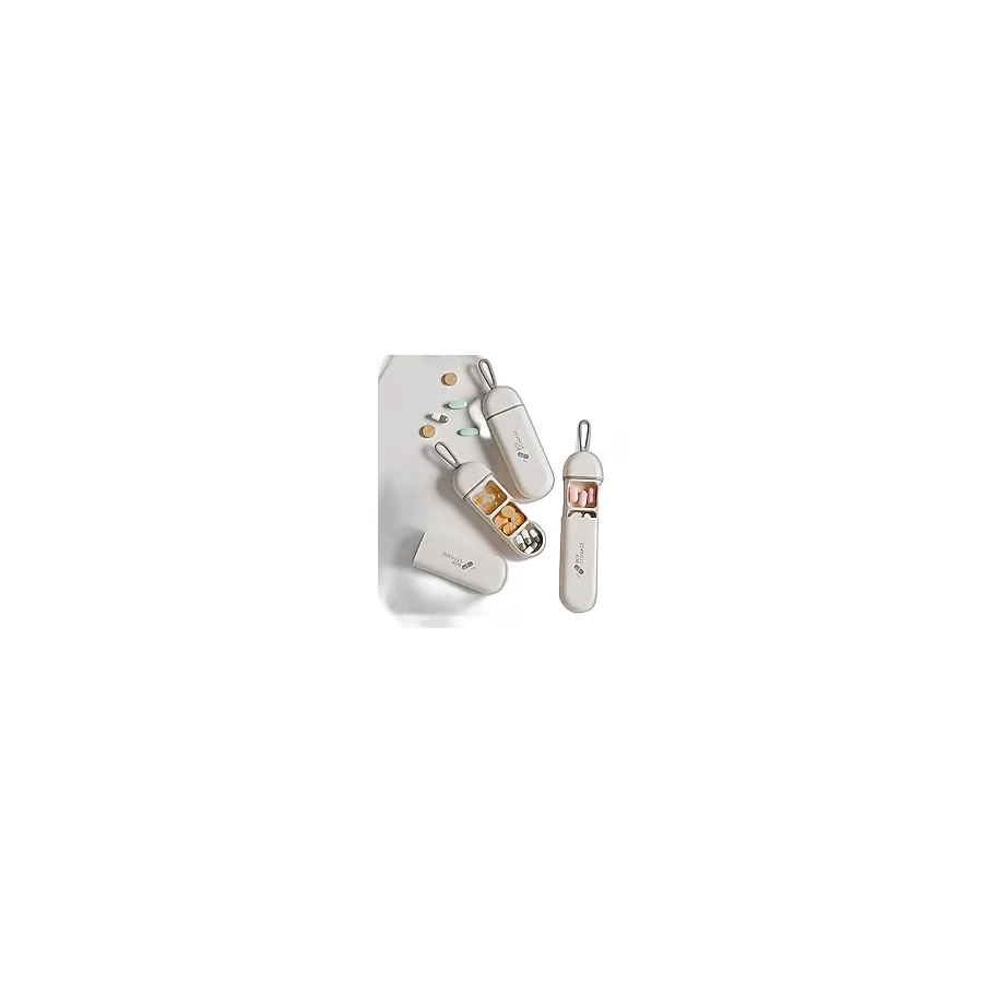 Ezere Taşınabilir 3 Bölmeli Nem Geçirmez Mini Hap,ilaç Saklama Kutusu - Bpa İçermez Beyaz