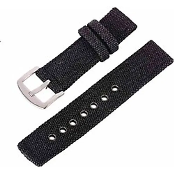 Ezgi Elektronik Kumaş Perlon Siyah Black 24Mm Spor Saat Kordonu Kayışı Nato Asker