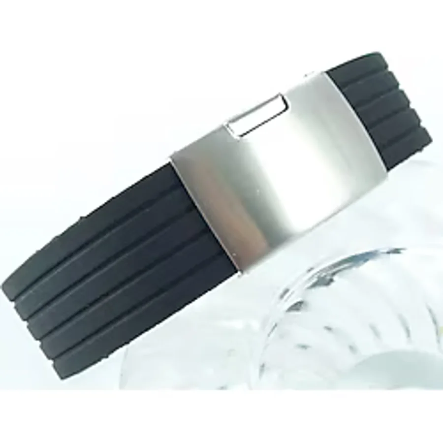 Ezgi Elektronik Siyah Klipsli Kauçuk Silikon Saat Kordonu 22mm Spor Akıllı Pimli Saat Kayışı
