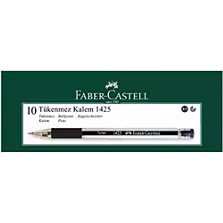 Faber-Castell 1425 İğne Uçlu 10'lu Paket Siyah Tükenmez Kalem