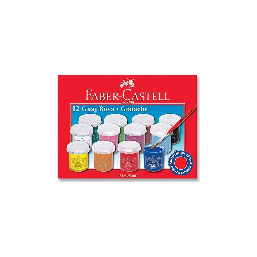 Faber-Castell 15 ml 12 Renk Guaj Boya