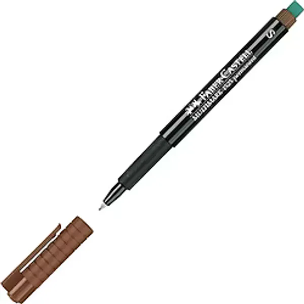 Faber-Castell 1523 S Kahverengi Permanent Asetat Kalemi