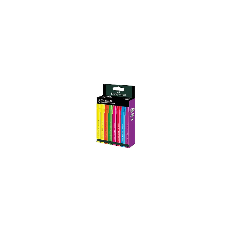 Faber-Castell 38 Textliner Neon 8'li Fosforlu Kalem Seti