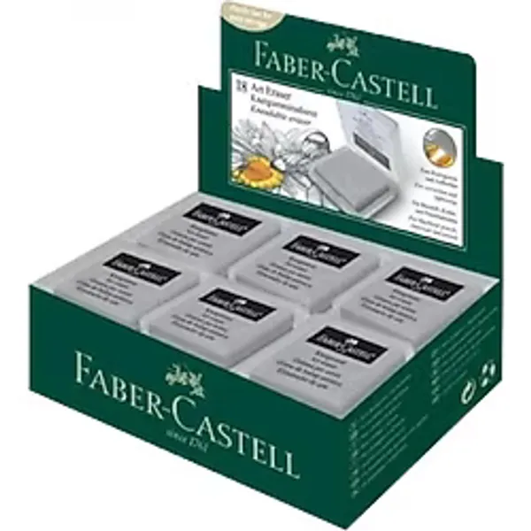 Faber-Castell Plastik Kutulu Gri Hamur Silgi 18'li