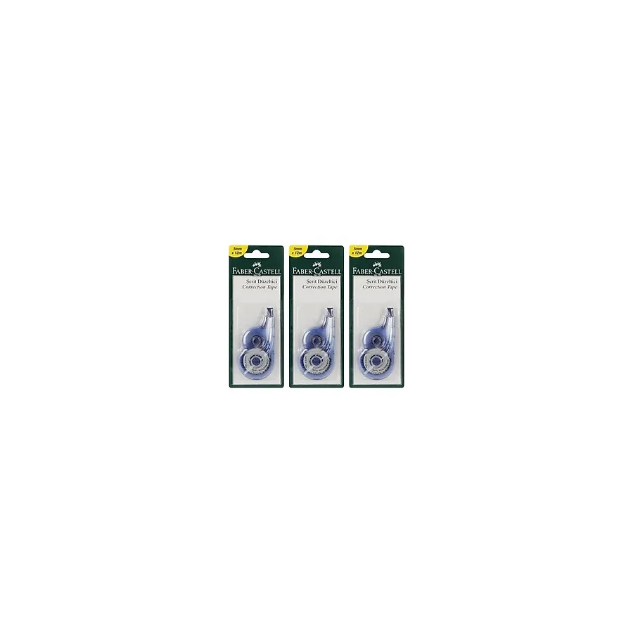 Faber-Castell Şerit Düzeltici Daksil 5mm x 12m 12'li Paket Mavi Renkli Kullanım Kolaylığı