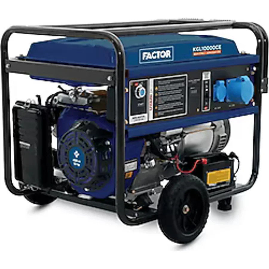 Factor KGL10000CE 10 kVA İpli/Marşlı Benzinli Jeneratör