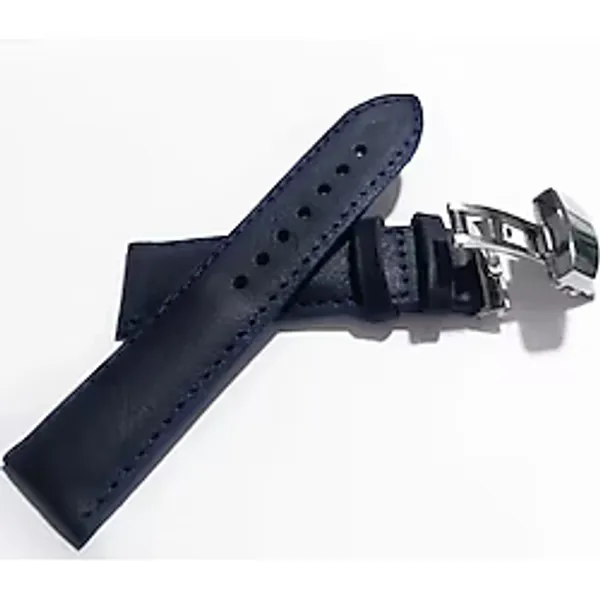 Fado Her Saate Uygun Kelebek Toka 22 Mm Hakiki Deri (233) Gumuş Toka Mavi