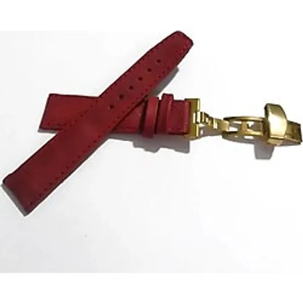 Fado Her Saate Uygun Kelebek Toka 24 Mm Hakiki Deri (258) Sarı Toka Kırmızı