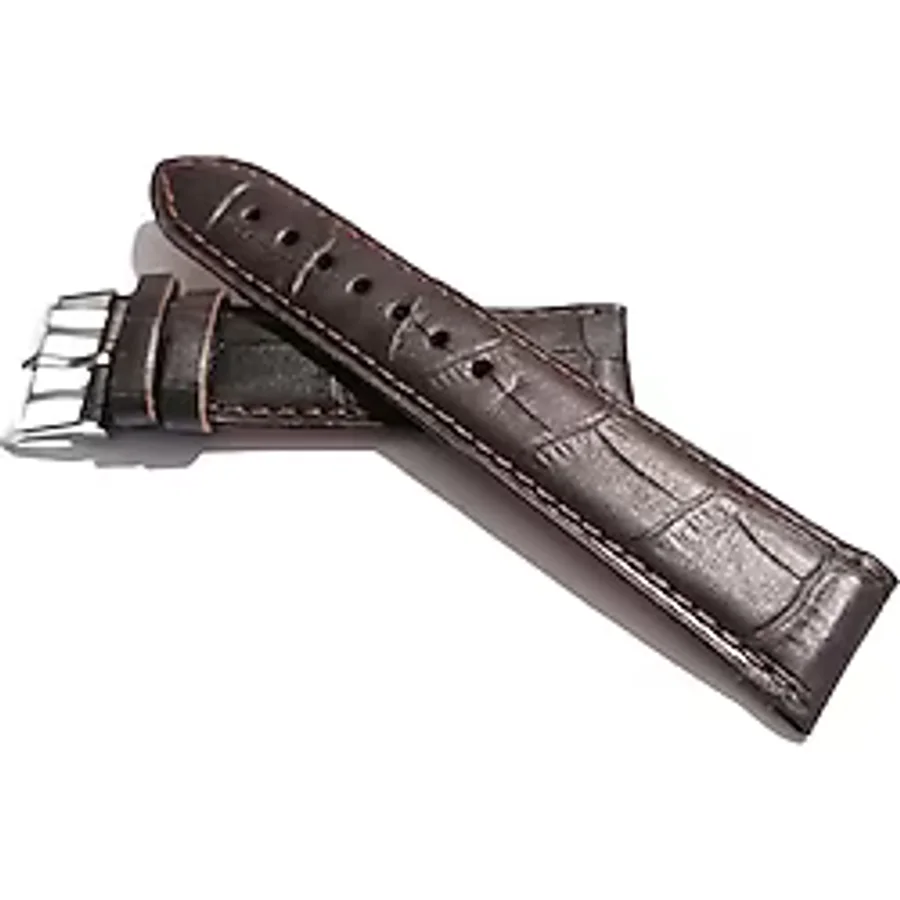 Fado& Her Saate Uyumlu Hakiki Croco Deri Saat Kordonu 22 Mm (296) Kahverengi
