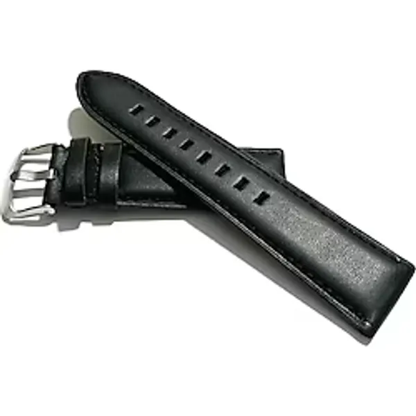 Fado&Her Saate Uyumlu Hakiki Siyah Düz Deri Saat Kordonu 22 Mm (58)