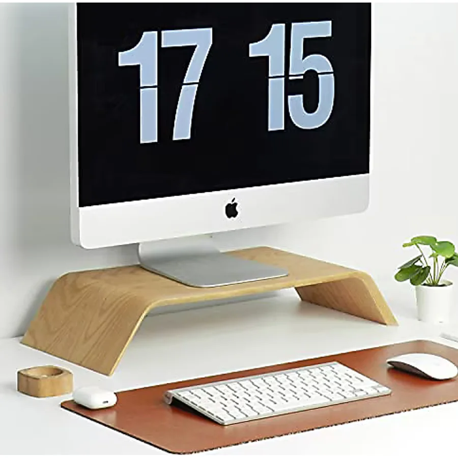 Fagus Wood Dayanıklı Ağaç Monitör Ayağı Ve Yükseltici Bilgisayar Standı (KAYIN)