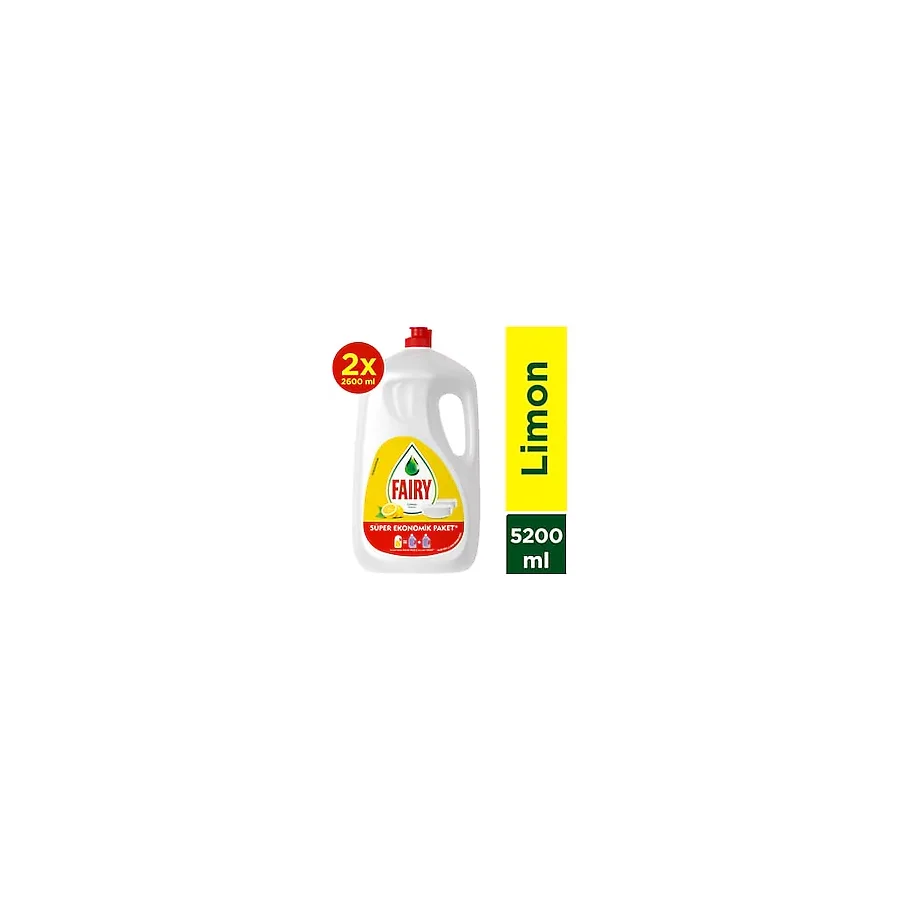 Fairy 2600 ml 2'li Limonlu Sıvı Bulaşık Deterjanı
