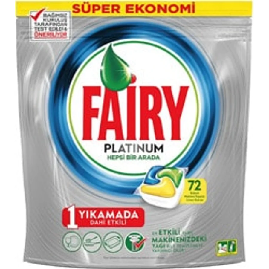 Fairy Platinum Bulaşık Makinesi Tableti 72'li