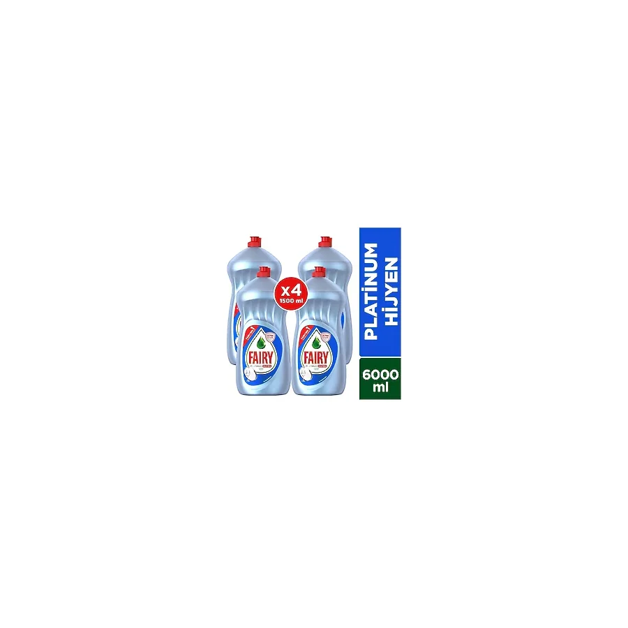 Fairy Platinum Hijyen 1500 ml 4'lü Sıvı Bulaşık Deterjanı