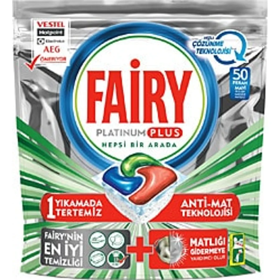 Fairy Platinum Plus Bulaşık Makinesi Tableti 50'li