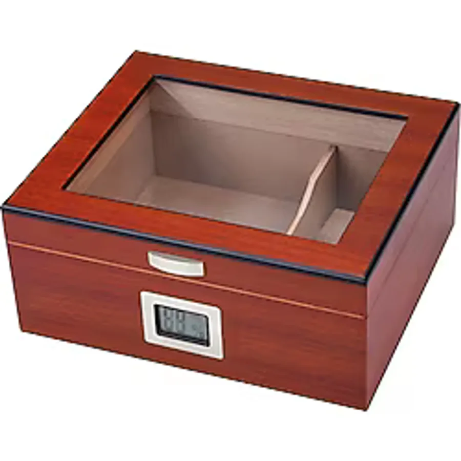 Falconetti Açık Kahverengi Camlı Humidor Puro Kutusu rd47