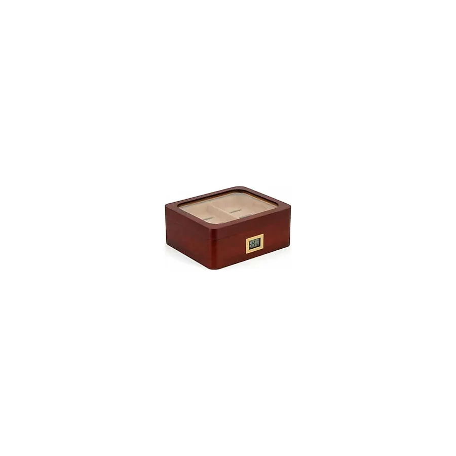 Falconetti Kahverengi iki Katlı Camlı Dijital Humidor Puro Kutusu rd64