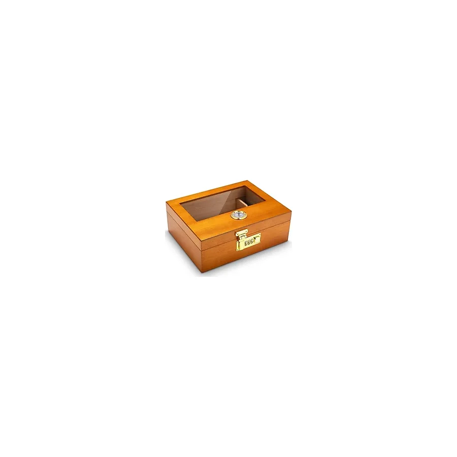 Falconetti Kahverengi Ufak Boy Camlı Humidor Şifreli Puro Kutusu rd29khv
