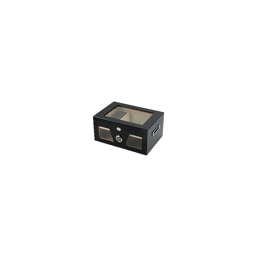 Falconetti Siyah 2 Katlı Camlı Humidor Puro Kutusu rc21