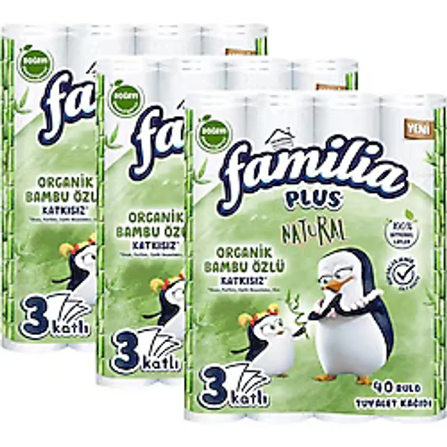 Familia Plus Natural 40'lı 3 Adet Tuvalet Kağıdı