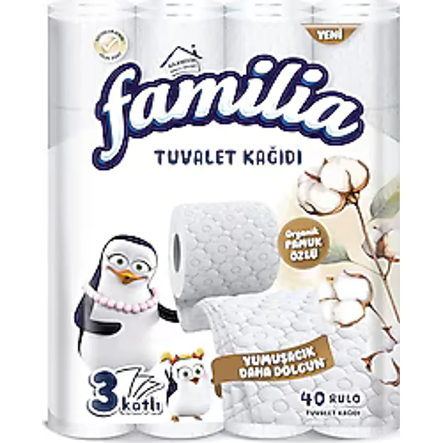 Familia Plus Organik Pamuk Özlü 40'lı Tuvalet Kağıdı