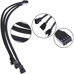 Fan Çoklayıcı Y PWM Kablosu Splitter 4 pin Switch 3 pin 3