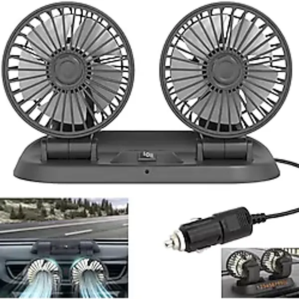 Fan10 Mini Araç Vantilatörü, 12 Volt Dc, Çakmaklık Bağlantılı, Plastik, Araç Numaratörlü (2 Li Set)