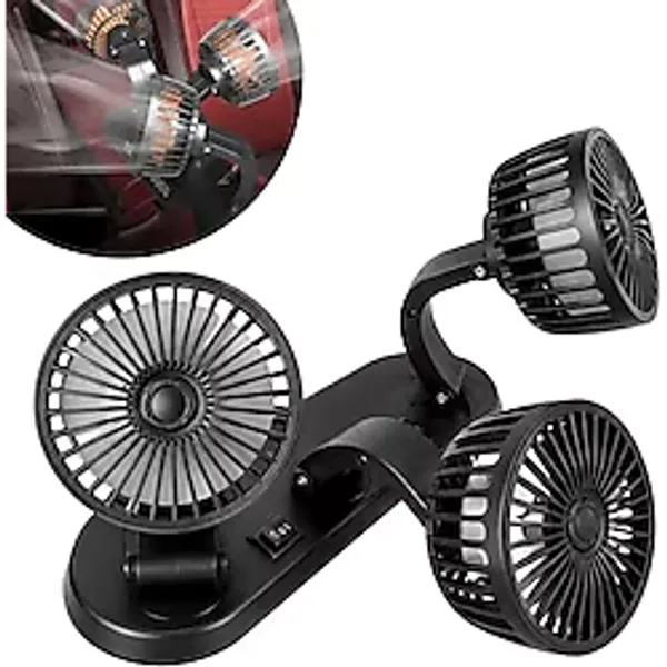 Fan10 Mini Araç Vantilatörü, 12 Volt Dc, Çakmaklık Bağlantılı, Plastik, Araç Numaratörlü (3 Lü Set)