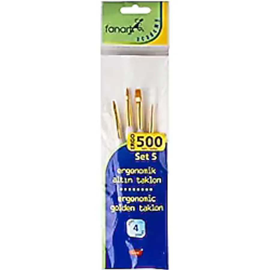 Fanart Ergonomik Altın Taklon Fırça Seti 500 Seri 4lü Set 5