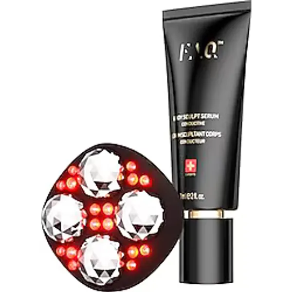 FAQ Vücut Şekillendirme Seti - LED Işıklı FAQ 411 Mikroakım Derin Doku Masaj Aleti + Body Sculpt Hyaluronik Asit Serumu & Selülit Kremi 60 ml - Sıkılaştırma ve Lenf Drenajı İçin