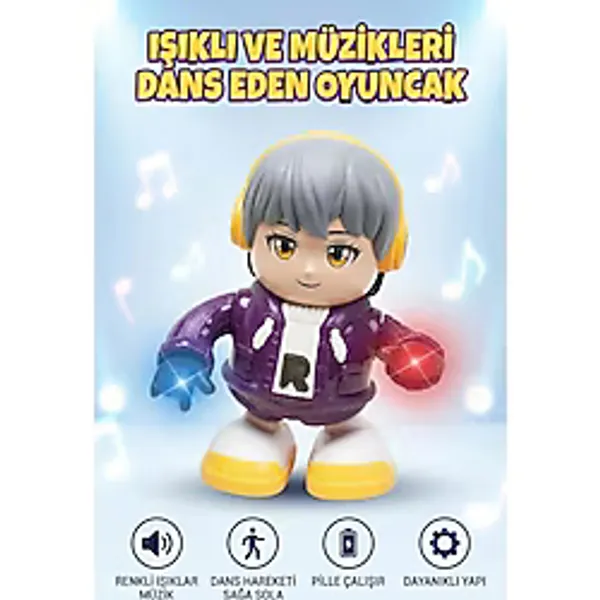 Farbu Oyuncak Dans Eden Robot Işıklı ve Sesli Sallanan Bedenli Dj Eğitici Eğlenceli 20 cm Çocuk Oyuncağı - Çok Renkli